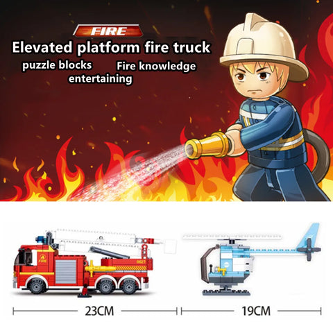 Sluban Fire Truck & Fire Helicopter Construction Kit 394 Pieces