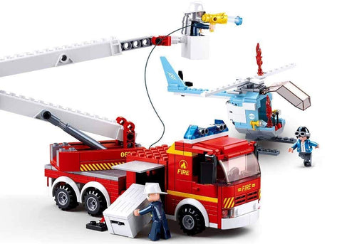 Sluban Fire Truck & Fire Helicopter Construction Kit 394 Pieces