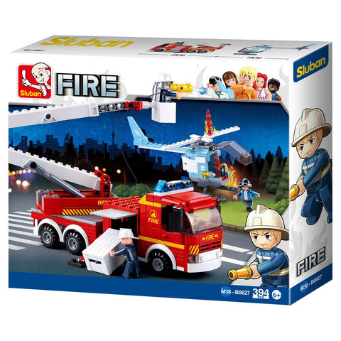 Sluban Fire Truck & Fire Helicopter Construction Kit 394 Pieces