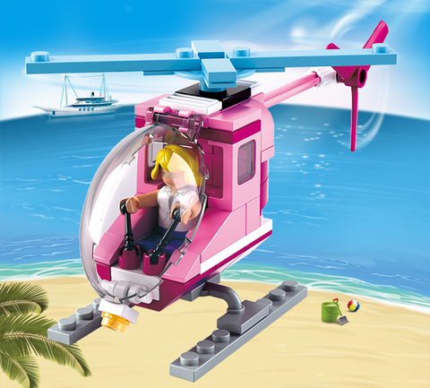 Sluban Girl's Dream Beach Helicopter 78 Pieces