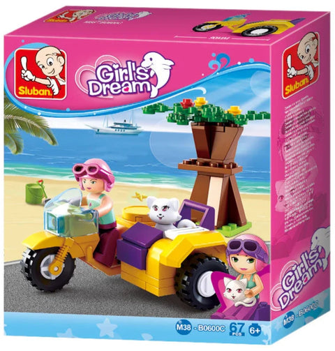 Sluban Girl's Dreams Motorcycle with Sidecar 67 Pieces