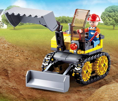 Sluban Town Construction Small Excavator 132 Pieces