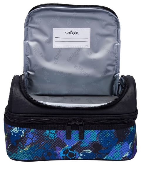 Smiggle Black Trailblazer Double Decker Lunch Bag