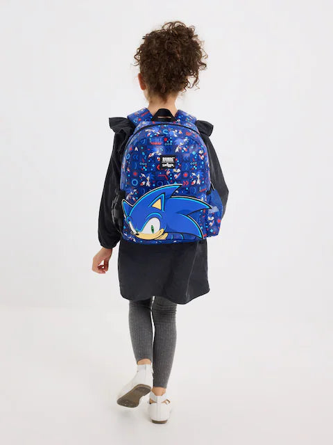 Smiggle Blue Sonic The Hedgehog Junior Hoodie Backpack 38cm