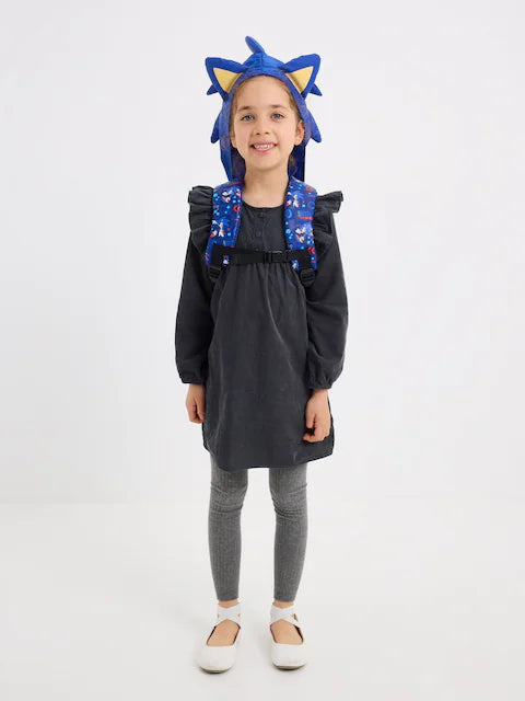 Smiggle Blue Sonic The Hedgehog Junior Hoodie Backpack 38cm