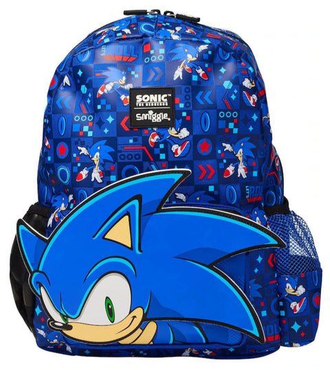 Smiggle Blue Sonic The Hedgehog Junior Hoodie Backpack 38cm