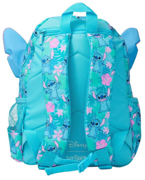 Smiggle Blue Stitch Junior Hoodie Backpack 38cm School Set