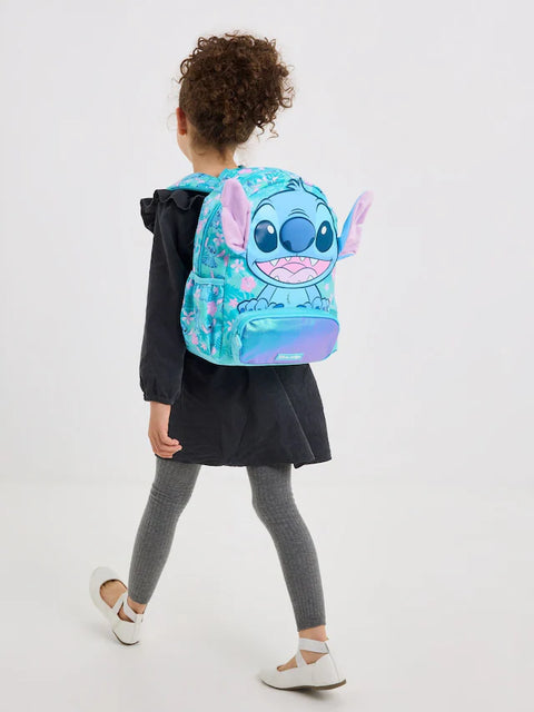 Smiggle Blue Stitch Junior Hoodie Backpack 38cm