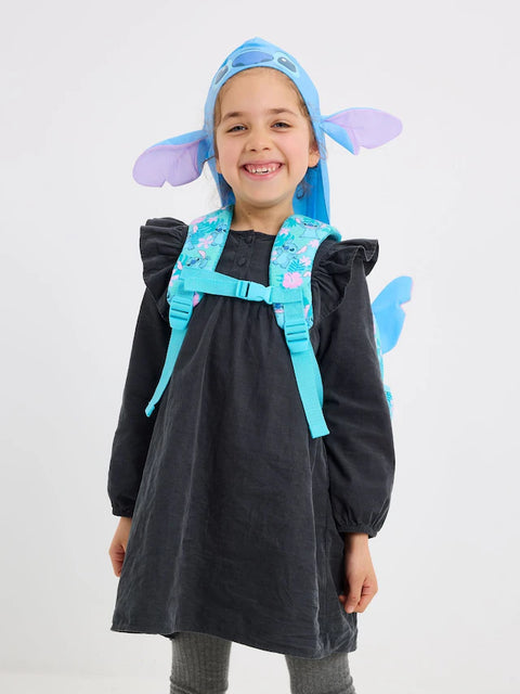 Smiggle Blue Stitch Junior Hoodie Backpack 38cm