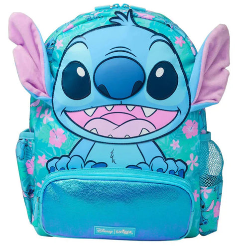 Smiggle Blue Stitch Junior Hoodie Backpack 38cm School Set