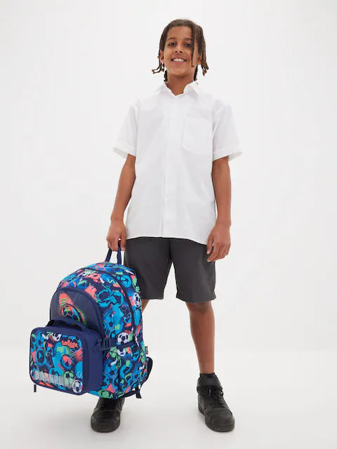 Smiggle Blue Limitless Football Classic Attach Backpack 42cm