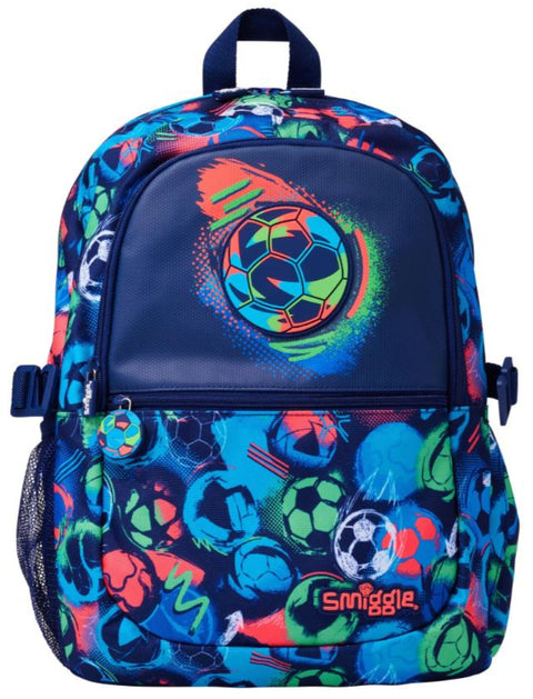 Smiggle Blue Limitless Football Classic Attach Backpack 42cm