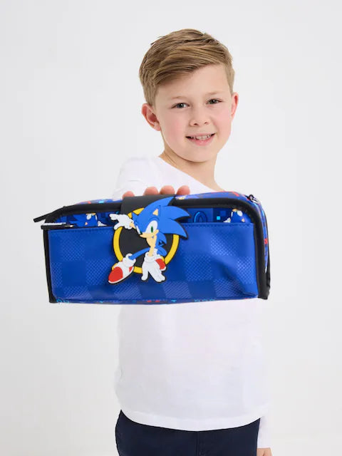 Smiggle Blue Sonic The Hedgehog Utility Pencil Case