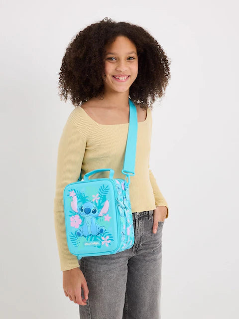 Smiggle Blue Stitch Level Hardtop Lunch Bag With Strap