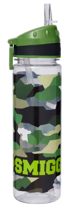 Smiggle Smiggler Classic Army Drink Up Plastic Bottle 650ml