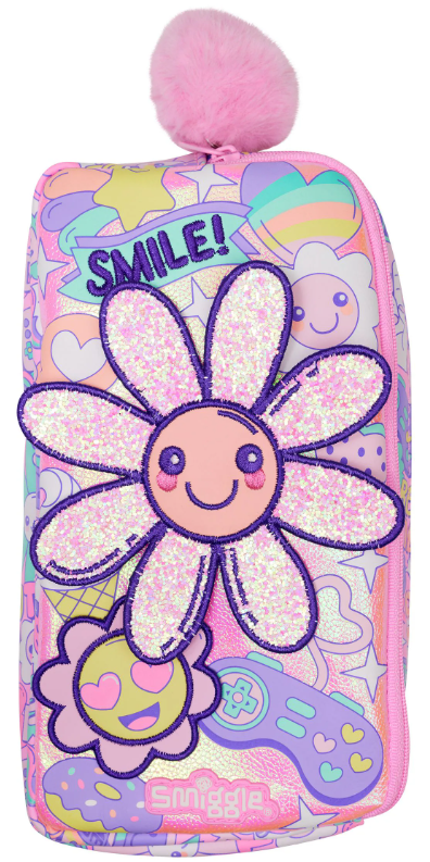 Smiggle Pink Epic Adventures Character Pocket Pencil Case