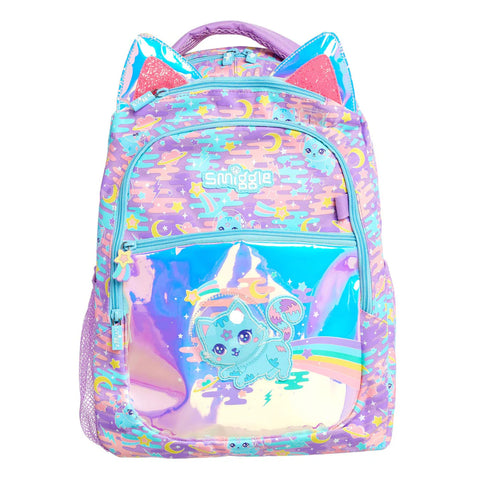 Smiggle Far Away Kitten Lilac Backpack 42cm