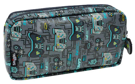 Smiggle Grey Game On Pocket Character Pencil Case