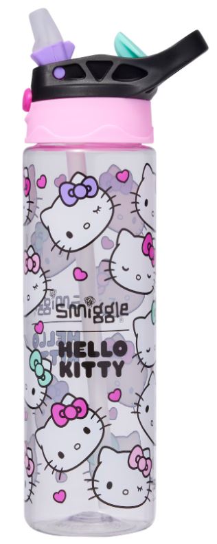Smiggle Hello Kitty Plastic Flip Drink Bottle 650ml