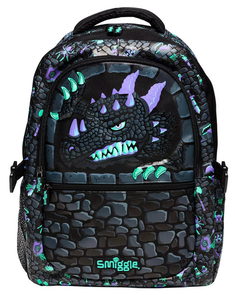 Smiggle Hey There Black Dragon Backpack 42cm