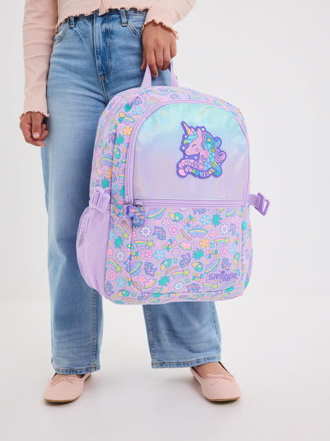 Smiggle Lilac All Stars Classic Attached Backpack 42cm