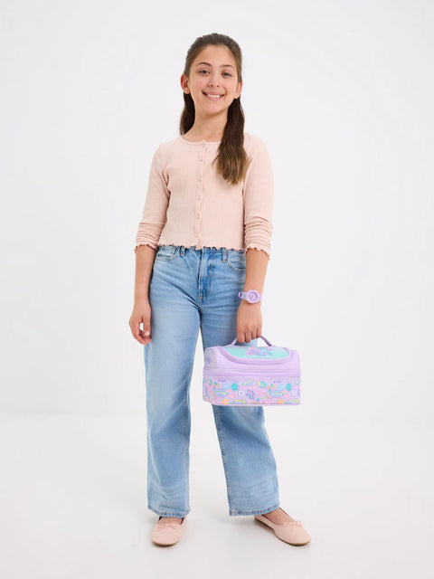 Smiggle Lilac All Stars Double Decker Lunch Bag