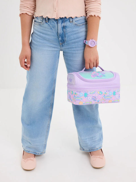 Smiggle Lilac All Stars Double Decker Lunch Bag