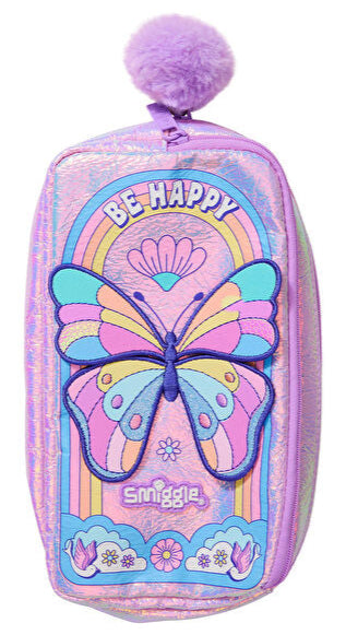 Smiggle Limitless Lilac Butterfly Print Pencil Case