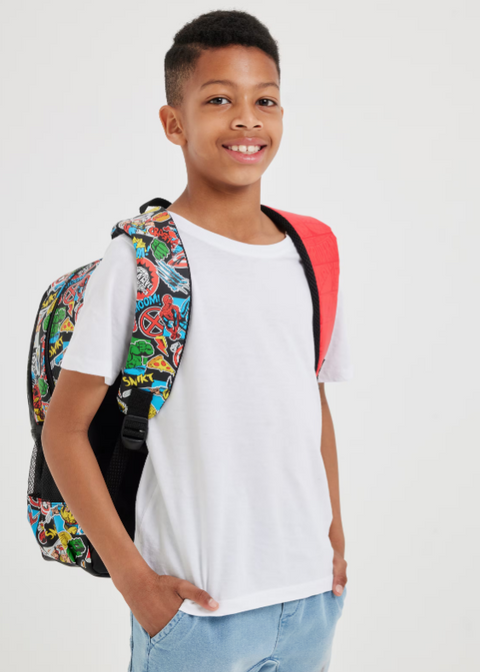 Smiggle Black Marvel Comics Classic Backpack 42cm
