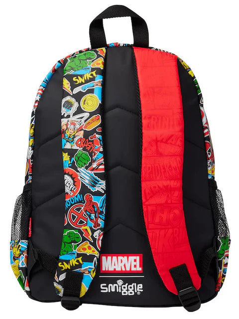 Smiggle Black Marvel Comics Classic Backpack 42cm School Set