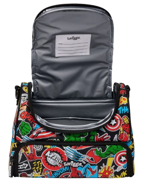 Smiggle Black Marvel Comics Classic Backpack 42cm School Set
