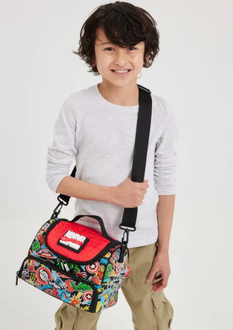Smiggle Black Marvel Comics Classic Backpack 42cm School Set