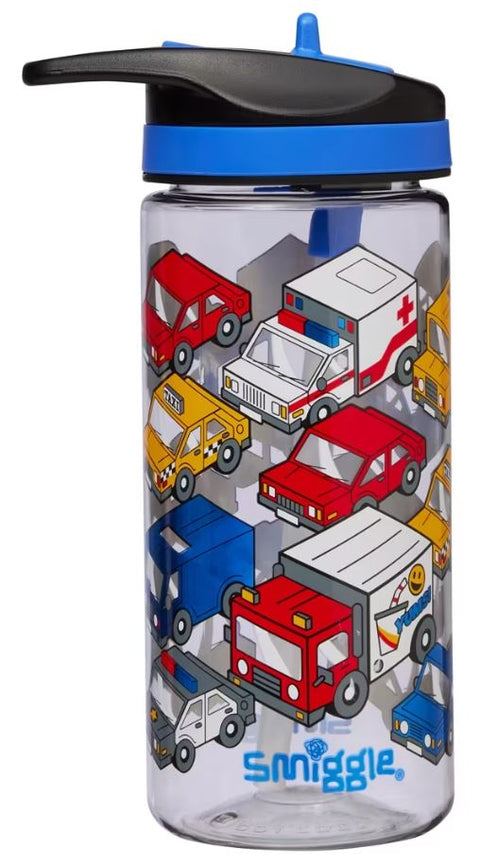 Smiggle Movin' Cars Junior Plastic Drink Bottle 440ml