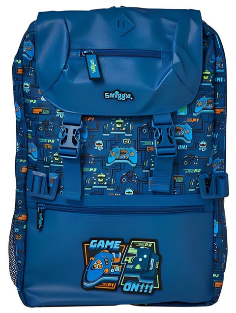 Smiggle Navy Game On Attach Foldover Backpack 45cm