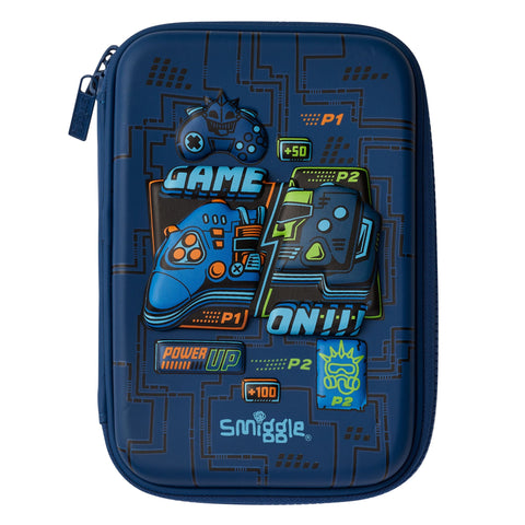 Smiggle Navy Game On Hardtop Pencil Case
