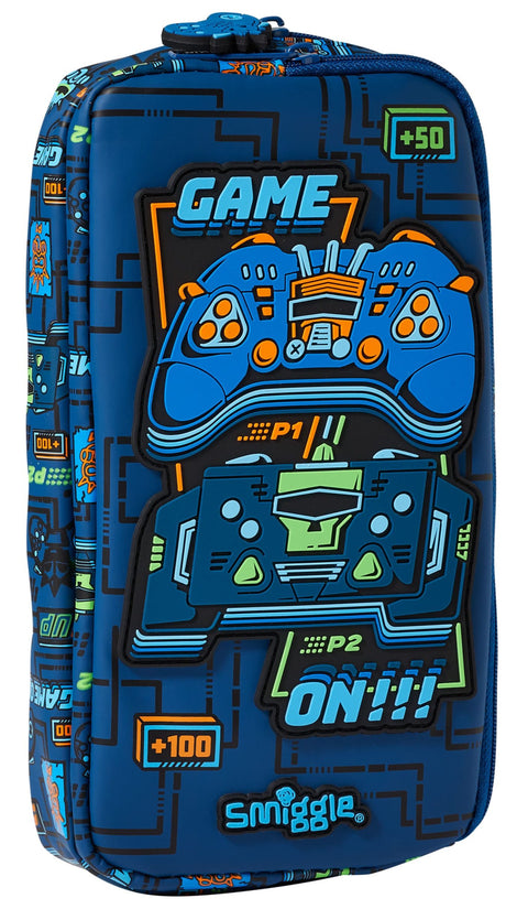 Smiggle Navy Game On Pocket Character Pencil Case