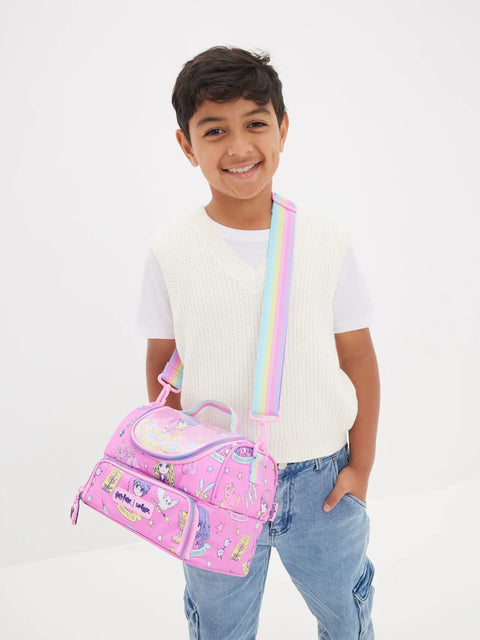 Smiggle Harry Potter Pink Double Decker Lunch Bag With Strap