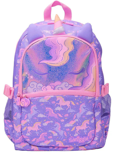 Smiggle Purple Eclipse Classic Attach Backpack 42cm School Set
