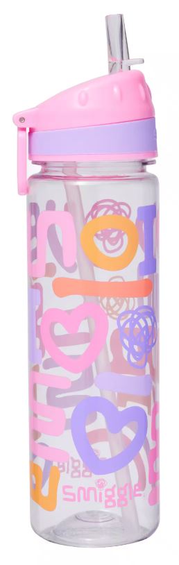Smiggle Smiggler Pink Classic Drink Up Plastic Bottle 650ml