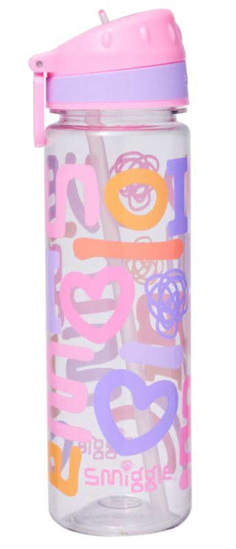 Smiggle Smiggler Pink Classic Drink Up Plastic Bottle 650ml