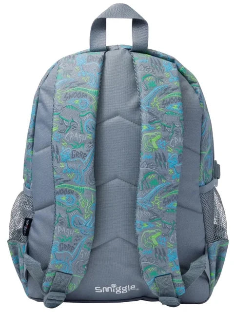 Smiggle Super Charge Dinosaur Classic Attachable Backpack 42cm School Set