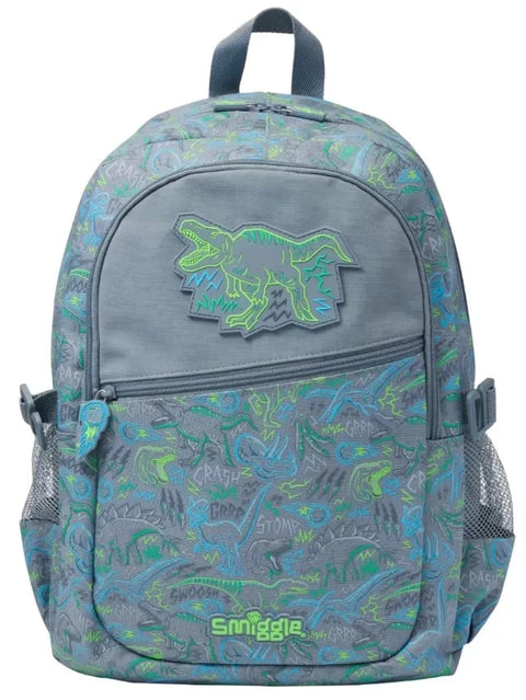 Smiggle Super Charge Dinosaur Classic Attachable Backpack 42cm School Set