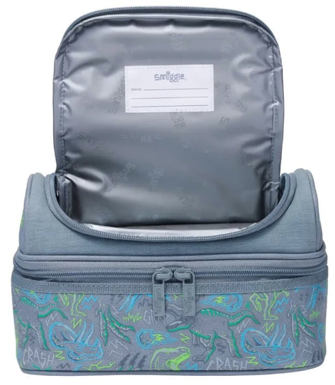 Smiggle Super Charge Dinosaur Double Decker Lunch Bag