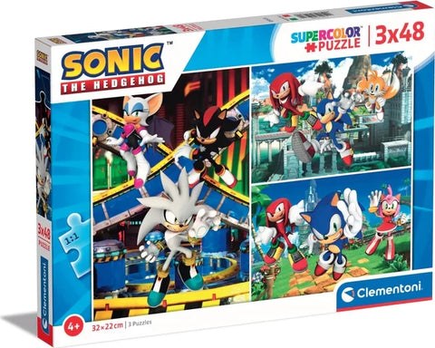 Sonic The Hedgehog Supercolor Puzzle, 3x48 Pieces