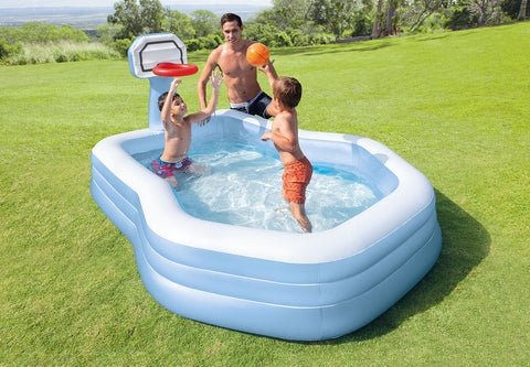 Sport Set Swim Center Shootin' Hoops Inflatable Family Pool 257x188x130cm