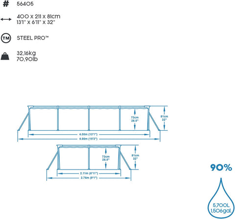 Steel Pro Above Ground Pool 400x211x81cm