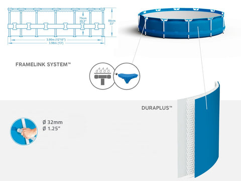 Steel Pro Above Ground Pool Set 396x84cm