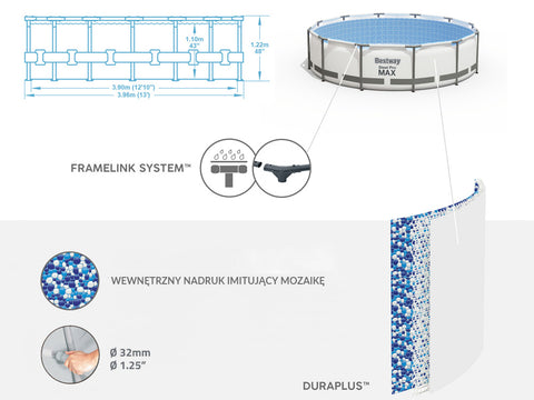 Steel Pro MAX Above Ground Pool Set 396x122cm