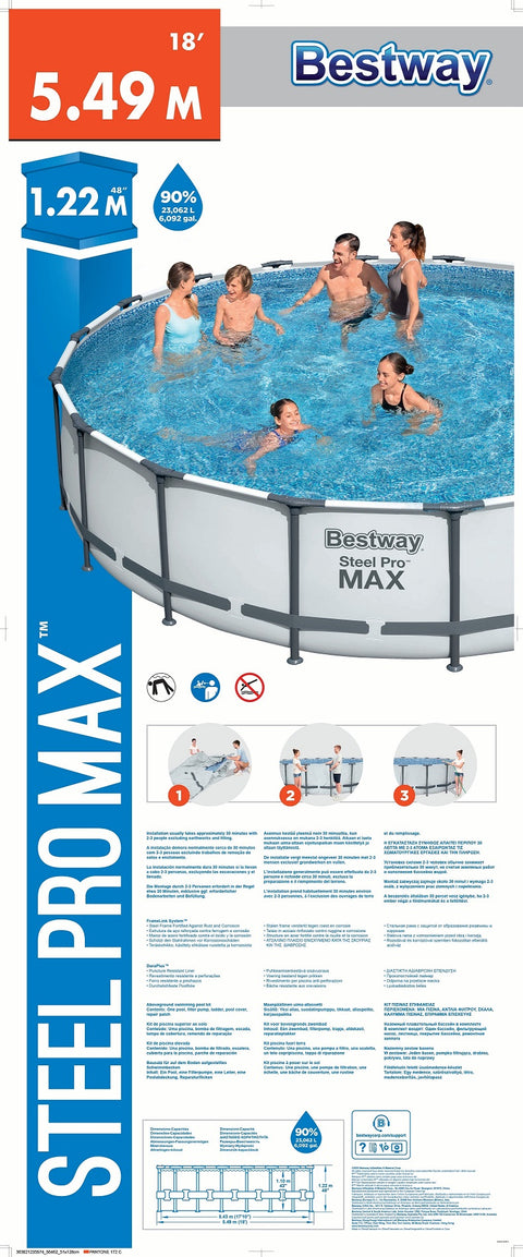 Steel Pro MAX Above Ground Pool Set 549x122cm