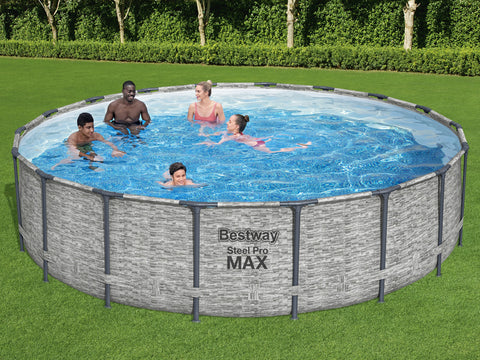 Steel Pro MAX Above Ground Stone Pool Set 549x122cm